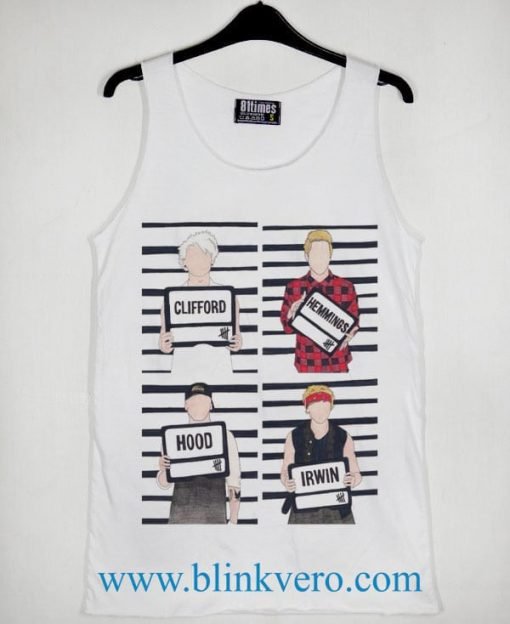 Michael Clifford, Luke Hemmings, Calum Hood, Ashton Irwin drawing Unisex Tank Top Available Size S M L XL XXL XXXL For Men and Women Adult