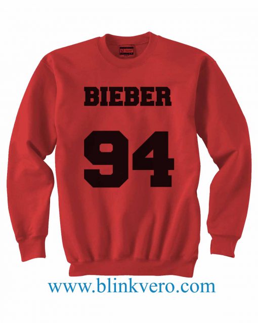 Justin Bieber 94 Jersey Style merah