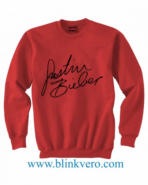 Justin Bieber Signature merah