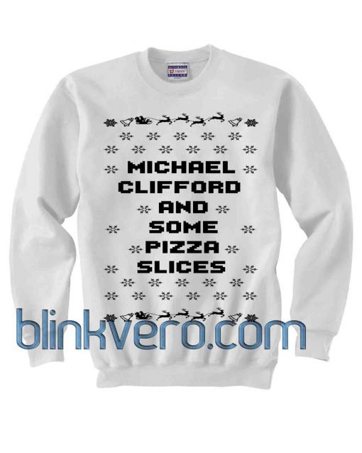Michael Clifford and Pizza ugly chirstmas sweater t shirt