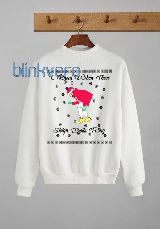 Drake Sleigh Bells Ring Ugly Christmas Awesome Girls and Mens Sweatshirt Chirstmas size S to XXXL Unisex Adult