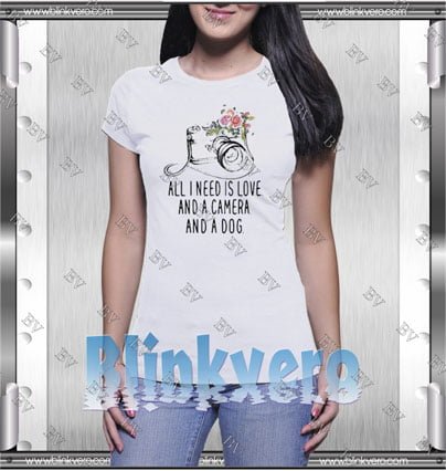 All I Need Is Love And A Camera And A Dog Style Shirt T shirt