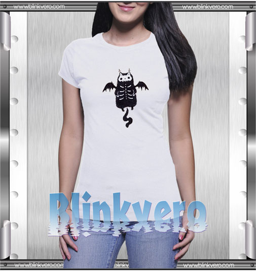 Skeleton Bat Cat T-Shirt